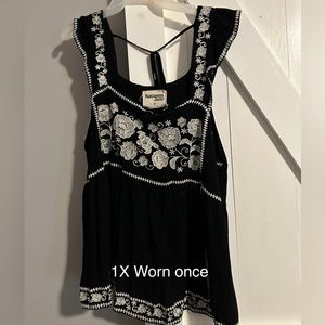 Boho style embroidered Tank Top